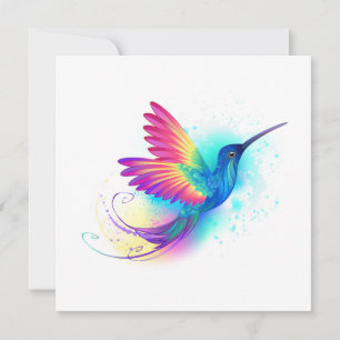 Exotic Rainbow Hummingbird Holiday Card