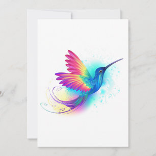 Exotic Rainbow Hummingbird Holiday Card