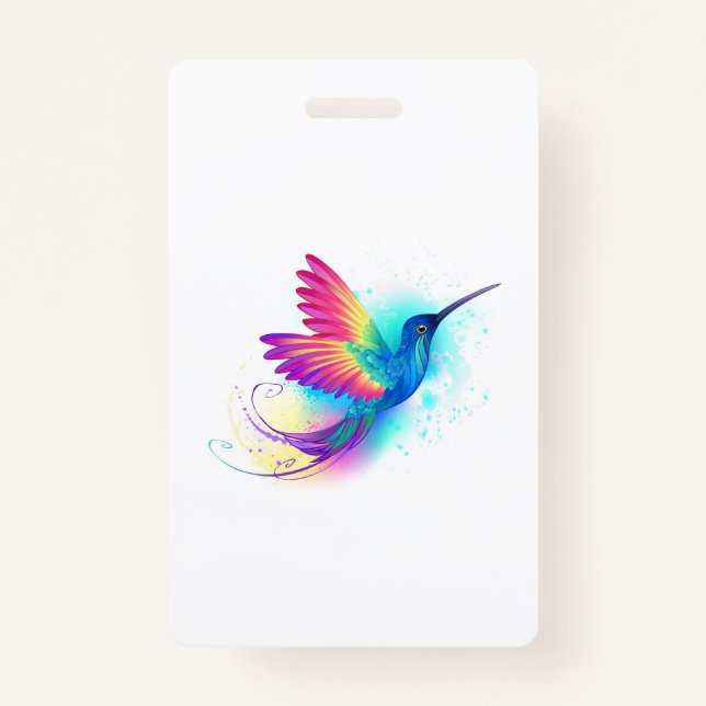 Exotic Rainbow Hummingbird ID Badge (Front)