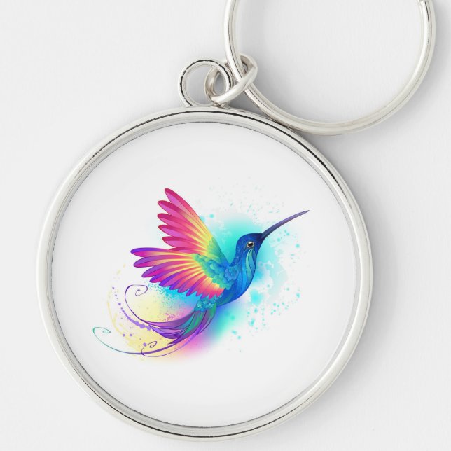 Exotic Rainbow Hummingbird Key Ring (Front)