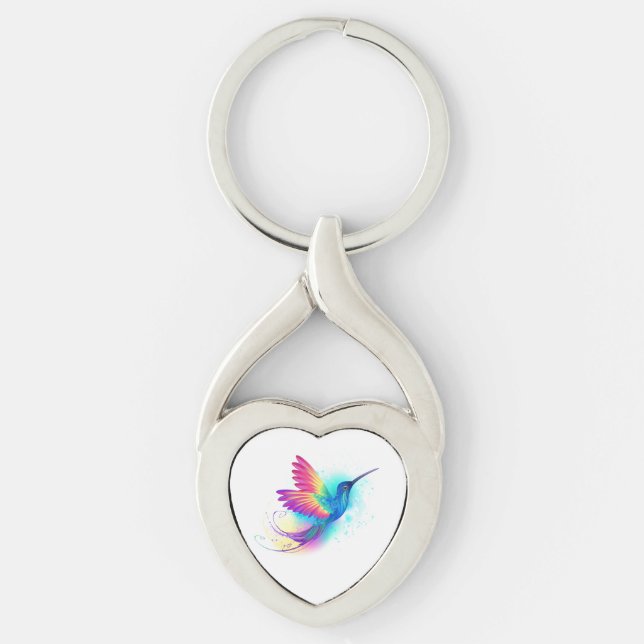 Exotic Rainbow Hummingbird Key Ring (Front)