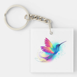 Exotic Rainbow Hummingbird Key Ring