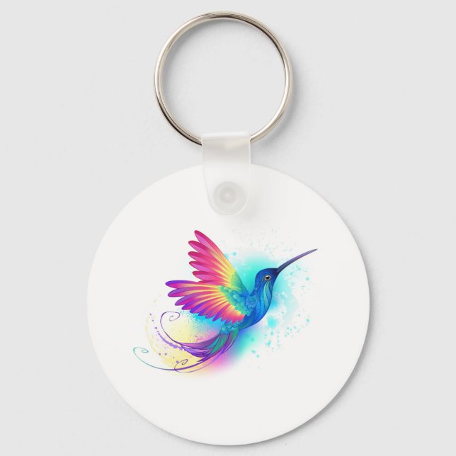 Exotic Rainbow Hummingbird Key Ring (Front)