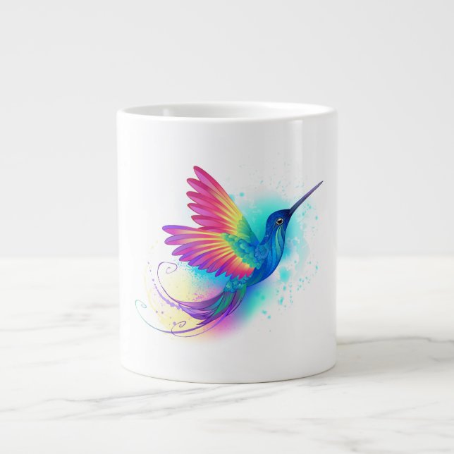 Exotic Rainbow Hummingbird Large Coffee Mug (Front)