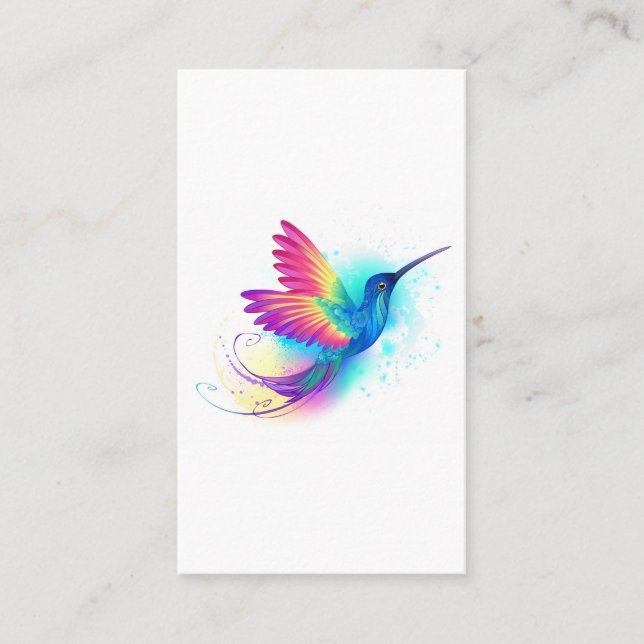 Exotic Rainbow Hummingbird Loyalty Card (Front)
