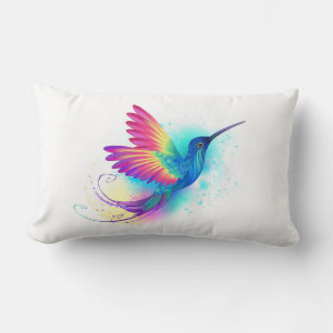 Exotic Rainbow Hummingbird Lumbar Cushion
