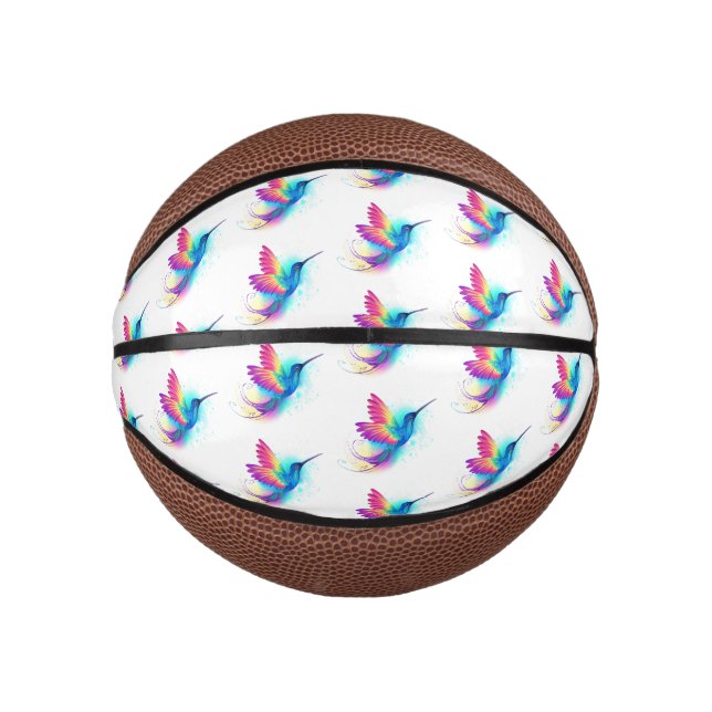 Exotic Rainbow Hummingbird Mini Basketball (Front)