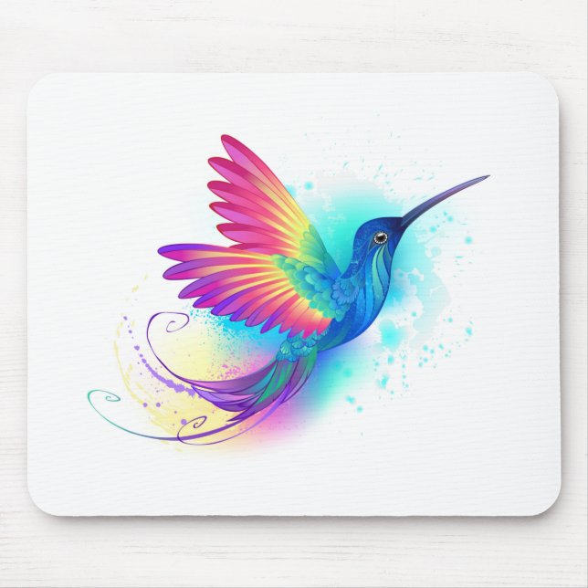 Exotic Rainbow Hummingbird Mouse Pad (Front)