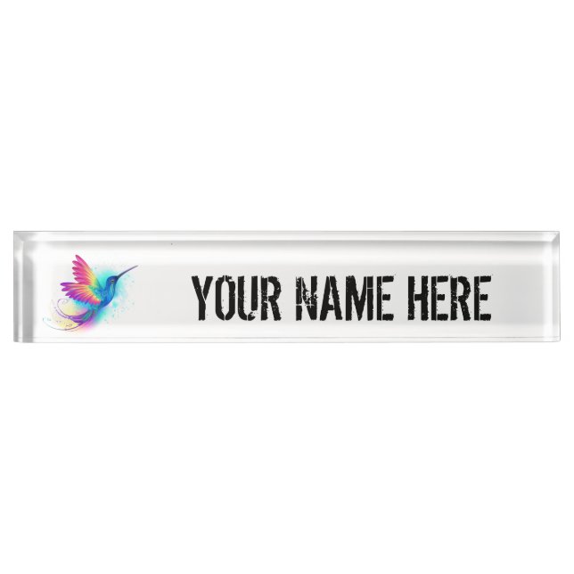 Exotic Rainbow Hummingbird Nameplate (Front)