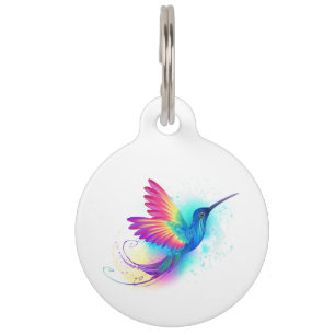 Exotic Rainbow Hummingbird Pet Tag