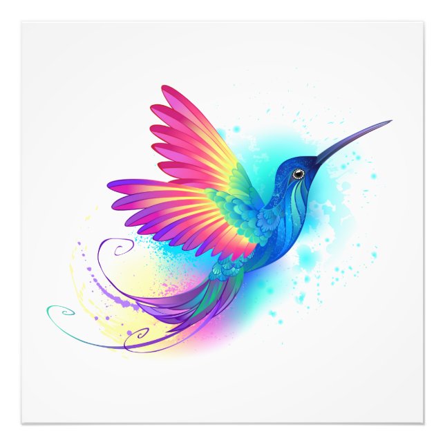 Exotic Rainbow Hummingbird Photo Print (Front)