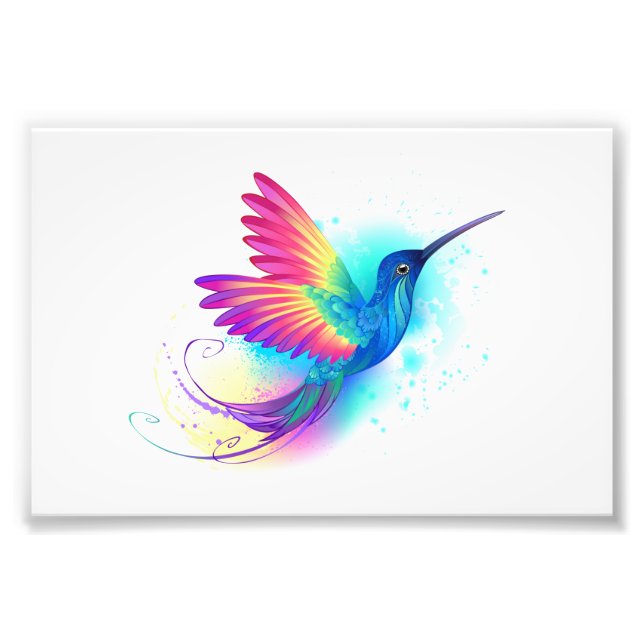 Exotic Rainbow Hummingbird Photo Print (Front)