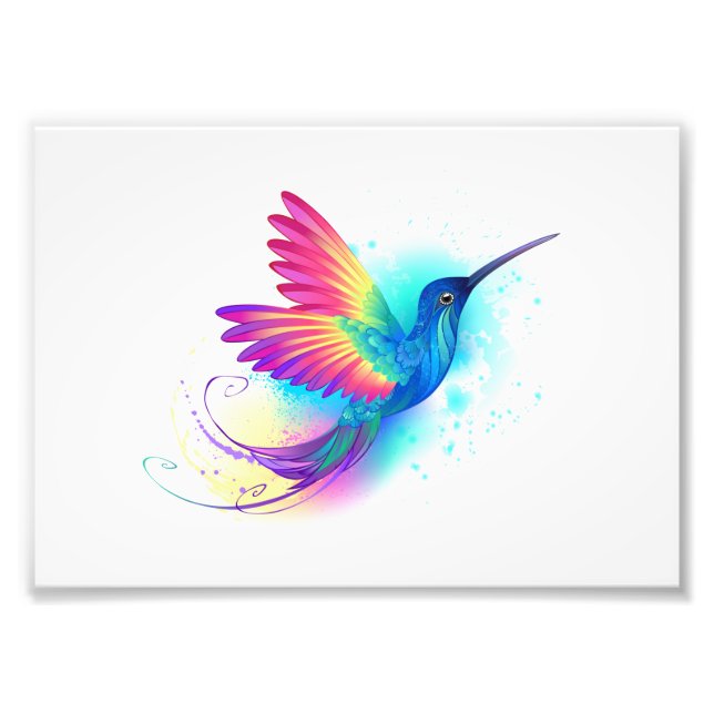 Exotic Rainbow Hummingbird Photo Print (Front)