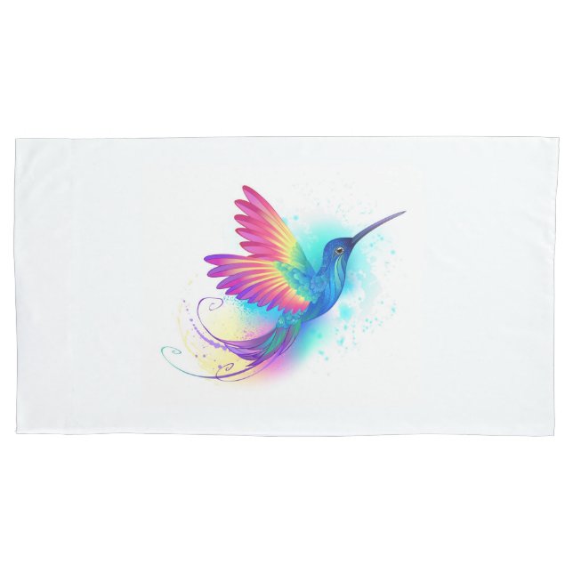 Exotic Rainbow Hummingbird Pillowcase (Front)