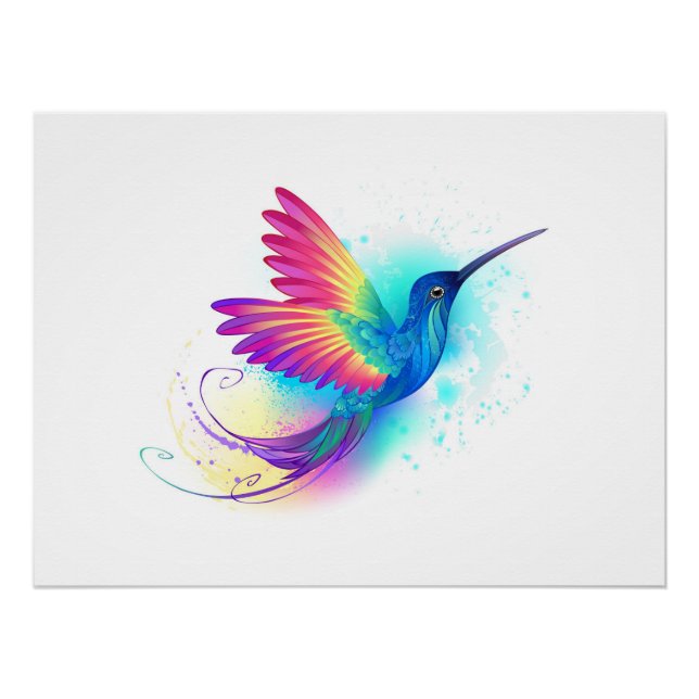 Exotic Rainbow Hummingbird Poster (Front)