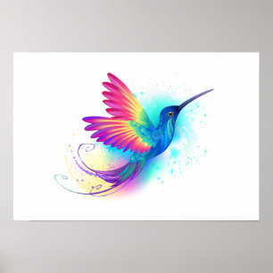 Exotic Rainbow Hummingbird Poster