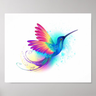 Exotic Rainbow Hummingbird Poster
