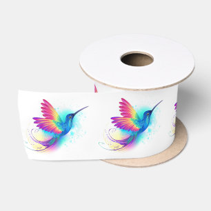 Exotic Rainbow Hummingbird Satin Ribbon
