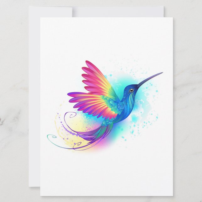 Exotic Rainbow Hummingbird Save The Date (Front)