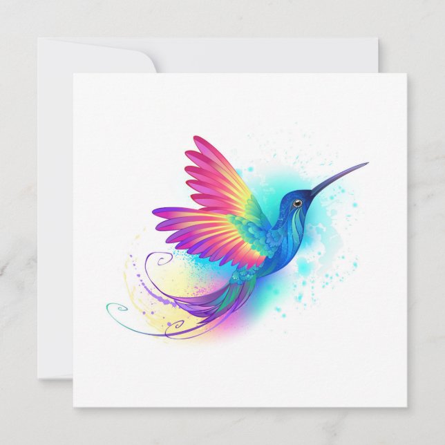 Exotic Rainbow Hummingbird Save The Date (Front)