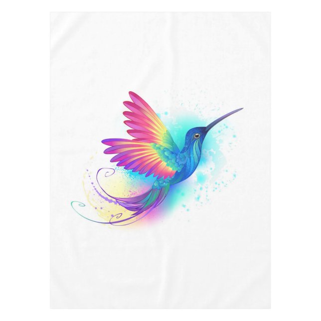 Exotic Rainbow Hummingbird Tablecloth (Front)
