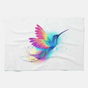 Exotic Rainbow Hummingbird Tea Towel