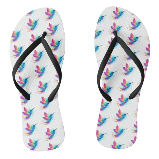 Exotic Rainbow Hummingbird Thongs (Footbed)