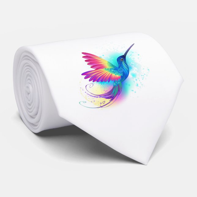 Exotic Rainbow Hummingbird Tie (Rolled)