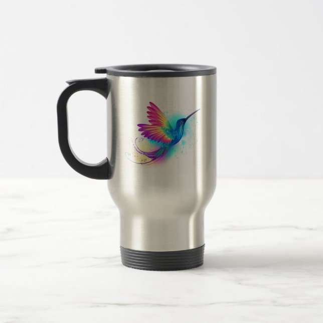 Exotic Rainbow Hummingbird Travel Mug (Left)