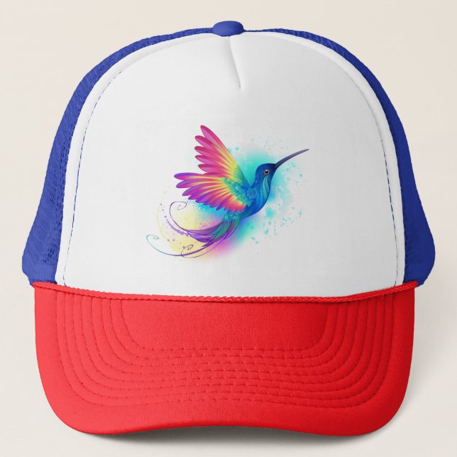 Exotic Rainbow Hummingbird Trucker Hat (Front)