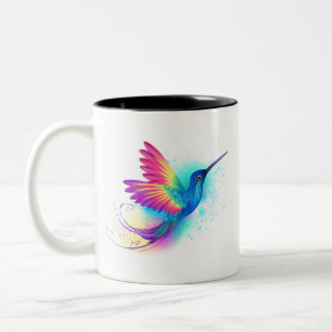Exotic Rainbow Hummingbird Two-Tone Coffee Mug