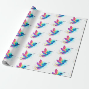 Exotic Rainbow Hummingbird Wrapping Paper