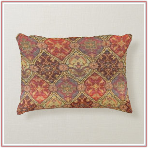 Exotic Red Gold and Plum  Decorative Cushion