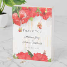 Exotic Red Hibiscus Flower Art Thank You