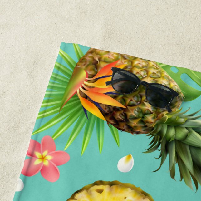 Exotic Refreshing Pineapple Beach Towel (In Situ)