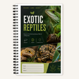 Exotic Reptiles Notebook Cover | Premium Wildlife 
