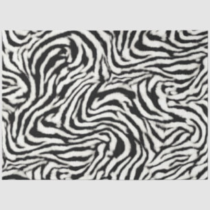 Exotic Safari Curvy Zebra Stripes Tissue Paper