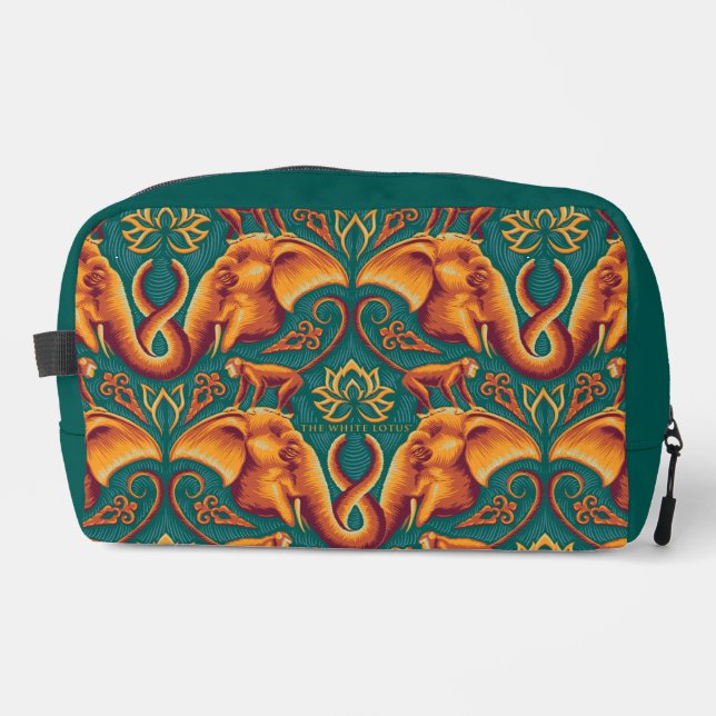 Exotic Safari Tapestry Pattern - The White Lotus Dopp Kit (Front)