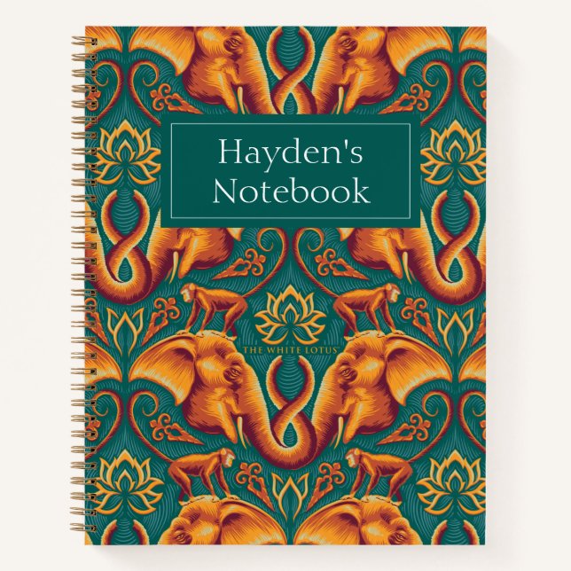 Exotic Safari Tapestry Pattern - The White Lotus Notebook (Front)
