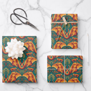 Exotic Safari Tapestry Pattern - The White Lotus Wrapping Paper Sheet
