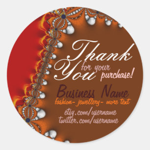 Exotic Satin Business Thank You Sticker