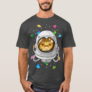 Exotic Shorthair Astronaut Cat Deep In Space Cosmi T-Shirt