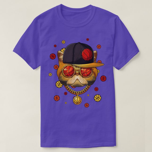 Exotic Shorthair Basketball Cat Bball Player Coach T-Shirt (Design Front)