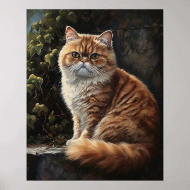 Exotic Shorthair Cat Art Print Poster (Front)