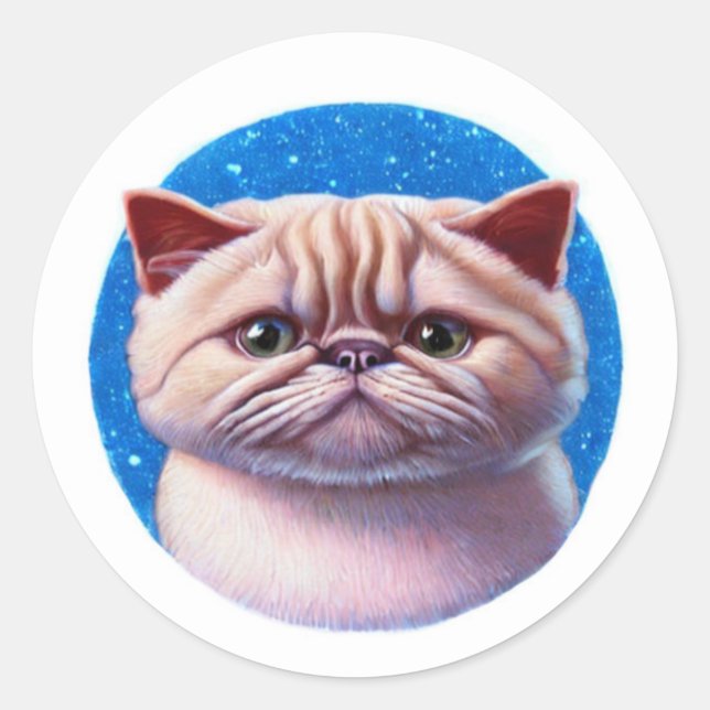 Exotic Shorthair Cat Classic Round Sticker (Front)