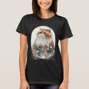 Exotic Shorthair Cat Japanese Cherry Blossom Water T-Shirt