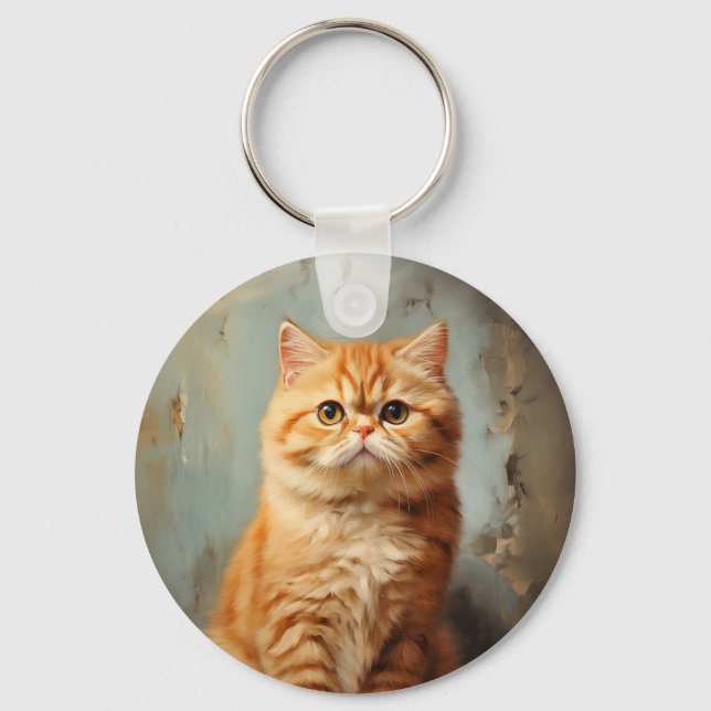 Exotic Shorthair cat Key Ring (Front)