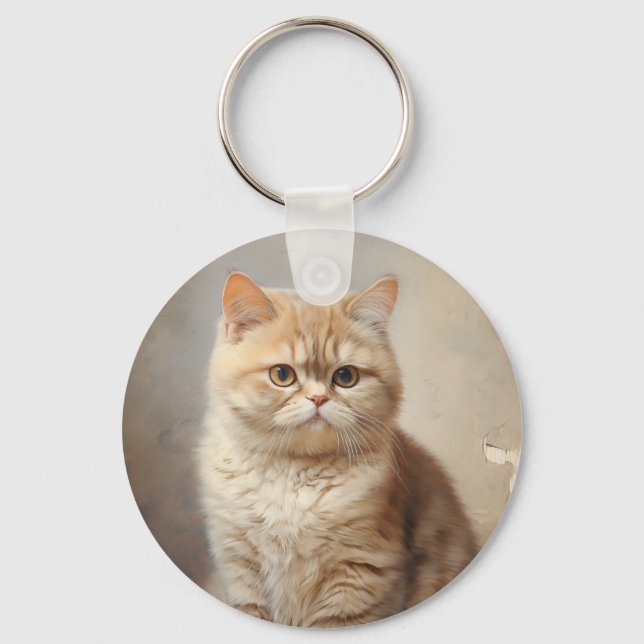 Exotic Shorthair cat Key Ring (Front)