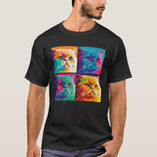 Exotic Shorthair Cat Pop Illustration Colourful 1 T-Shirt