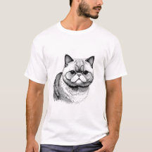 Exotic Shorthair Cat Sketch Men's T-Shirt